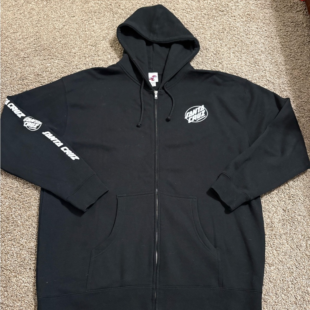 Santa Cruz Black Zip-Up Hoodie